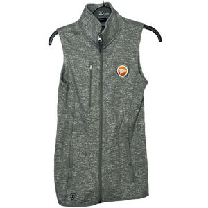 Zusa Women's Midtown Gray Fleece Zipper Vest Logo Size Small New